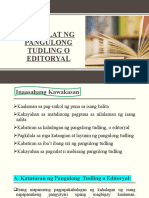 Pagsulat NG Pangulong Tudling O Editoryal