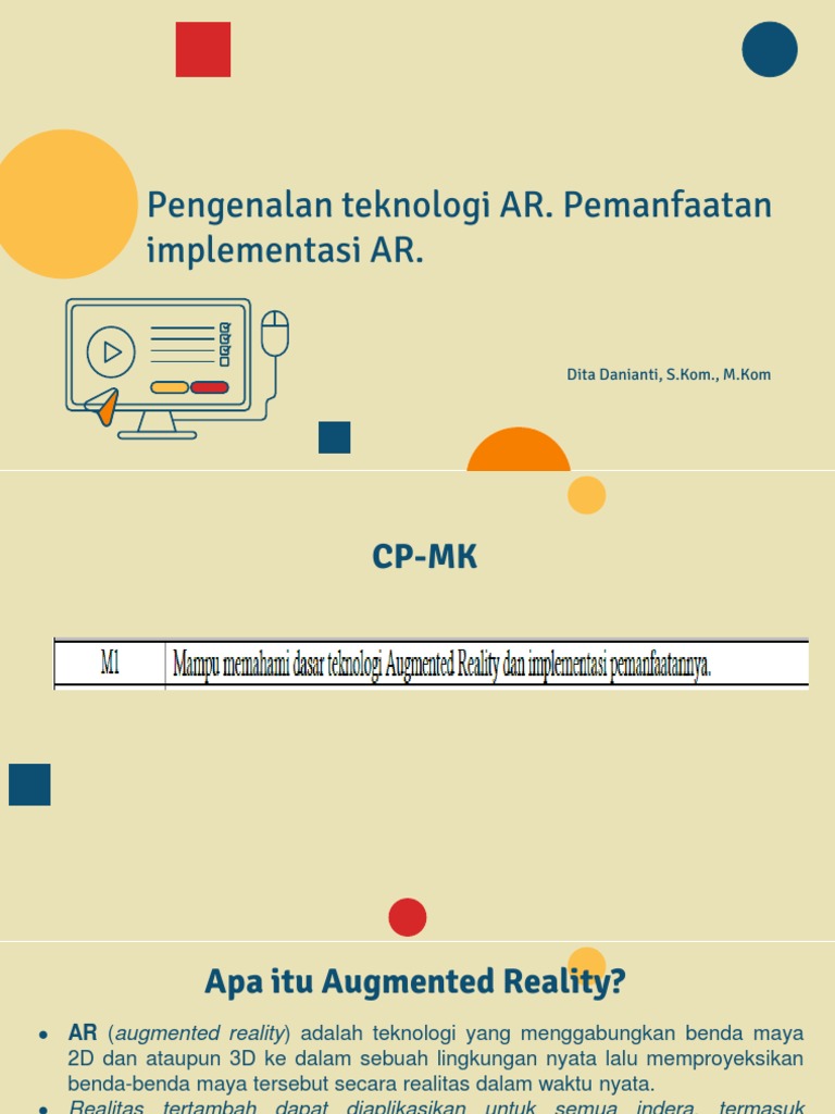 Pengenalan Teknologi Augmented Reality | PDF | Game & Aktivitas ...
