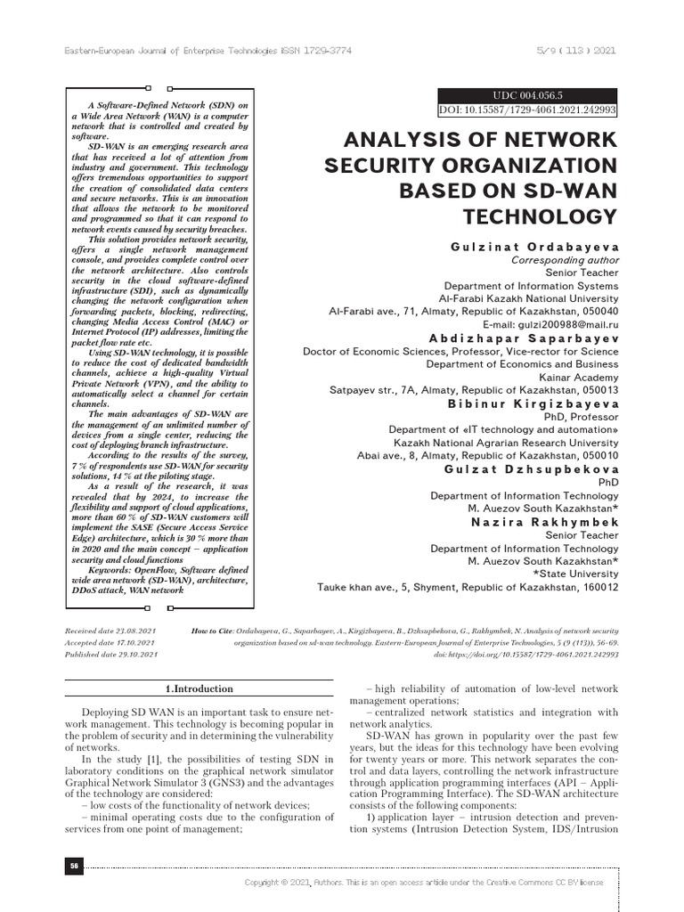 Analysis of Network Security Organizatio d811b975 | PDF | Computer ...