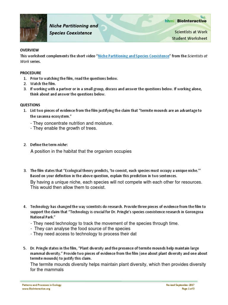 Niche Partitioning PDF Ecological Niche Biodiversity