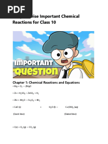 Chapter-Wise Important Chemical Reactions For Class 10