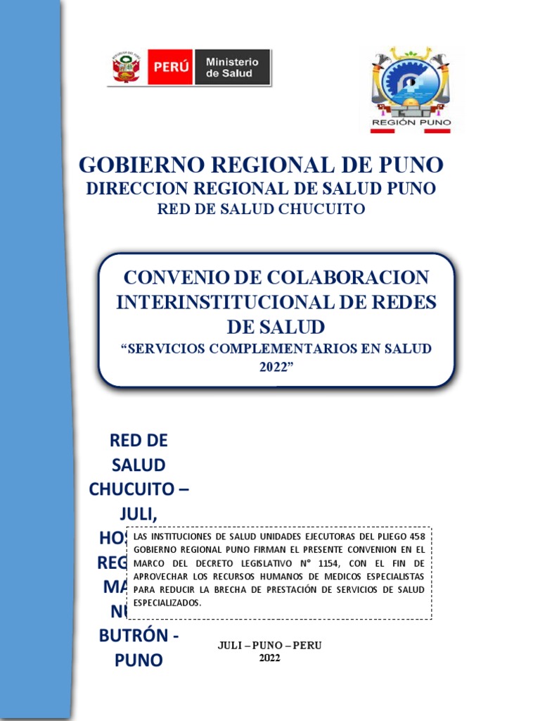 Convenio de Salud en Puno 2022 | PDF | Hospital | Medicina