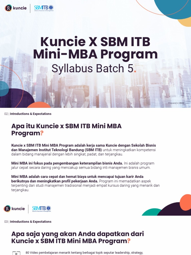 Mini MBA Kuncie x SBM ITB 2022 | PDF