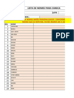 Lista de Nomes para Caneca: OP Lote