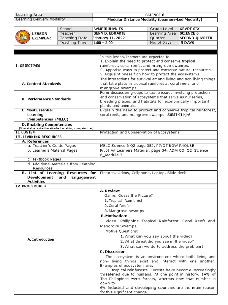 Protecting Ecosystems: Grade 6 Science | PDF | Habitat Destruction ...