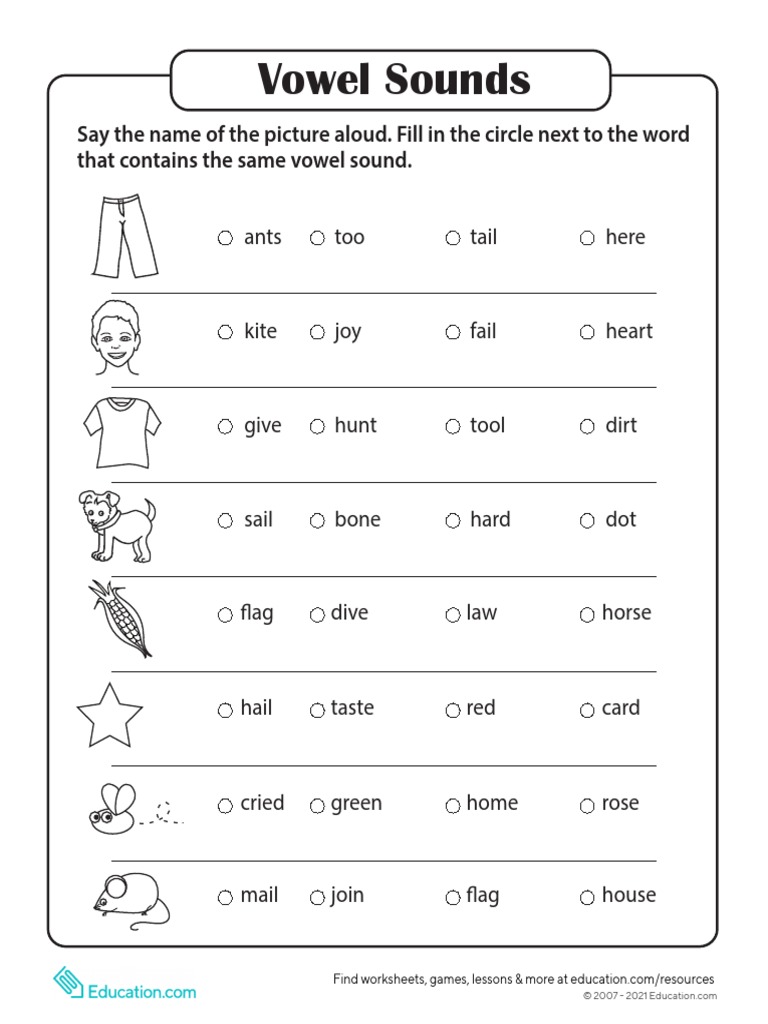 Vowel Sounds | PDF