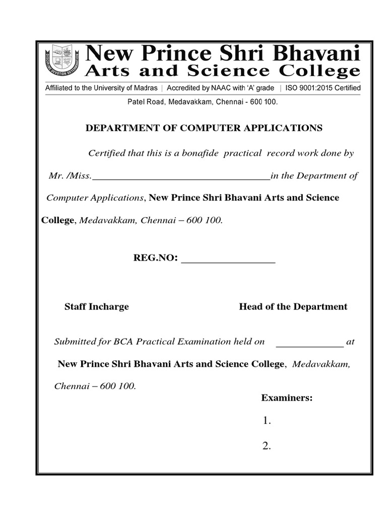 Civil Projects For Final Year Bca