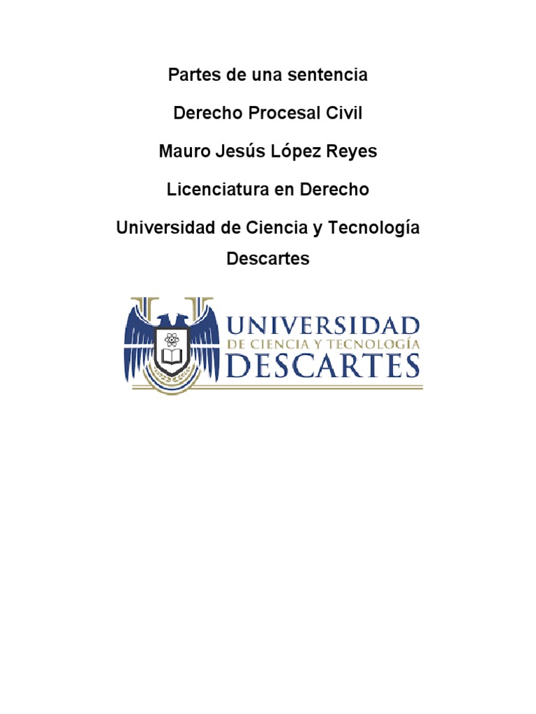 Partes de Una Sentencia | PDF | Sentencia (ley) | Ley procesal