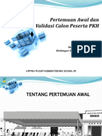 Pertemuan Awal Dan Validasi Calon Peserta PKH: Uppkh Pusat-Kementerian Sosial Ri