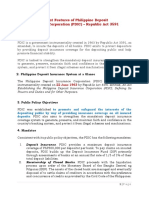 Salient Features of Philippine Deposit Insurance Corporation (PDIC) - Republic Act 3591