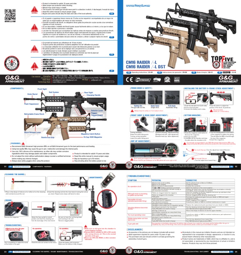 Manual G&G Cm16 PDF Herramientas Bienes manufacturados
