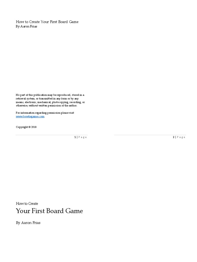 How to create your first board game by aaron frias pdf auction