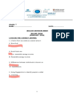 Grade: 7 NAME: DATE: Biology Revision Sheet Second Term (FEBRUARY - 2023) I.Choose The Correct Answer