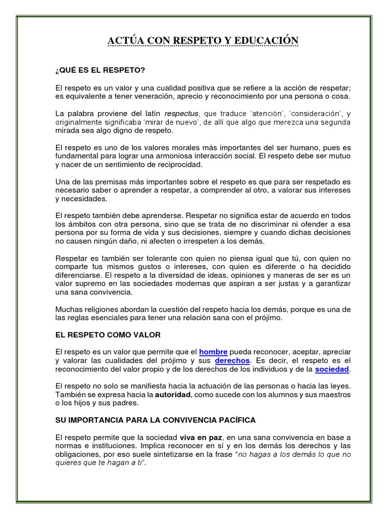 Actúa Con Respeto y Educación | PDF | imperio Romano | Aprendizaje