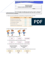 Evaluación Unidad 0 Ciencias