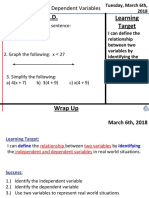 P.O.D. Learning Target: Independent and Dependent Variables