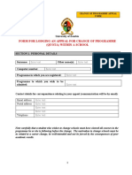 Change of Programme Appeal Form