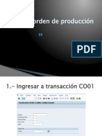 Crear Orden de Producción SAP