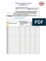 Lista de Cotejo 3° A