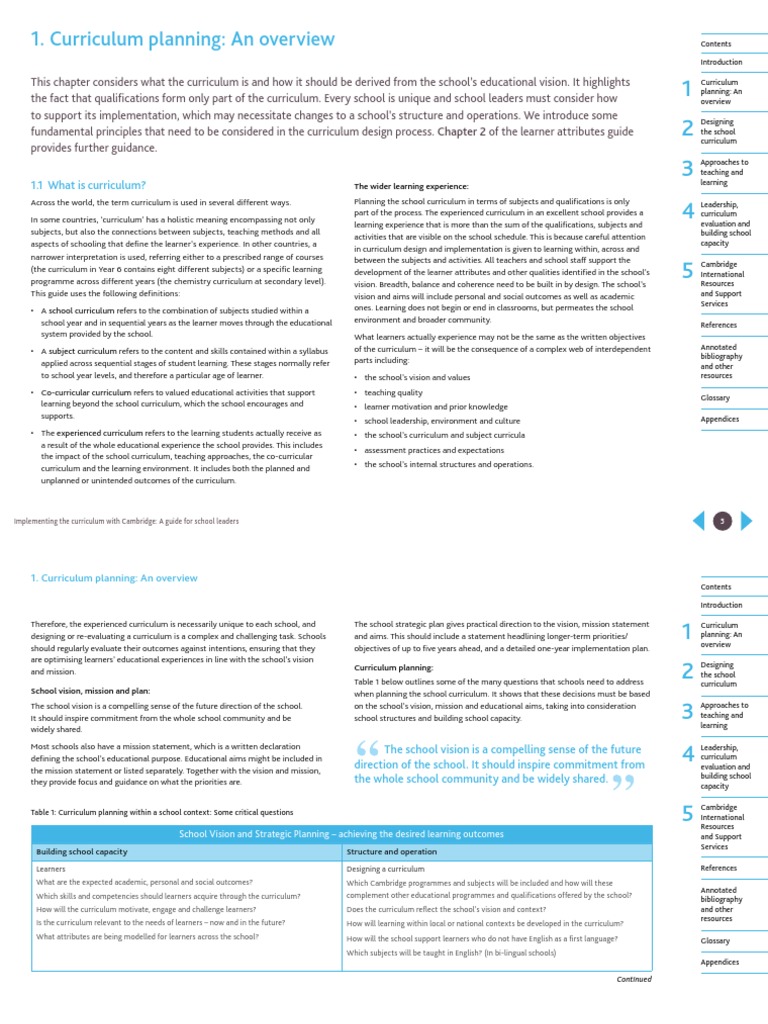 Curriculum Planning for School Leaders | PDF | Curriculum | Teachers