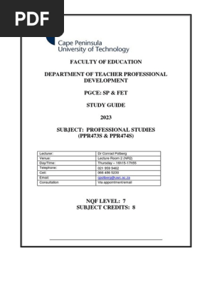 PGCE PROFESSIONAL STUDIES STUDY GUIDE 2023