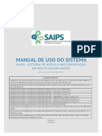 Manual de Uso Do Sistema: Saips - Sistema de Apoio À Implementação de Políticas em Saúde