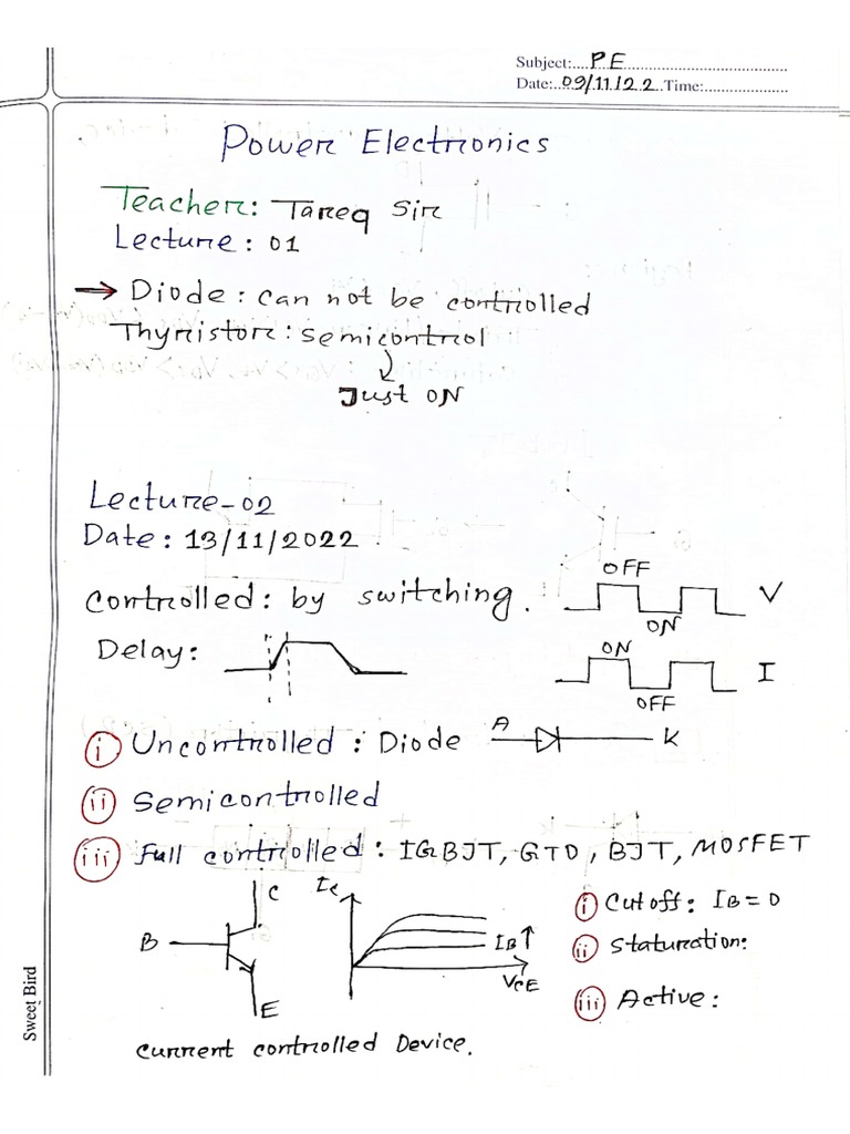 Notes On Power Electronics PDF