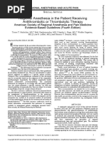 Regional Anesthesia in The Patient Receiving Antithrombotic or Thrombolytic Therapy