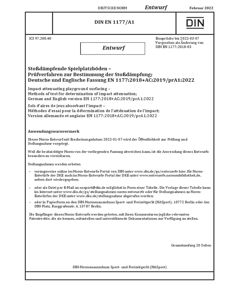DIN EN 1177/A1 Anwendungswarnvermerk PDF