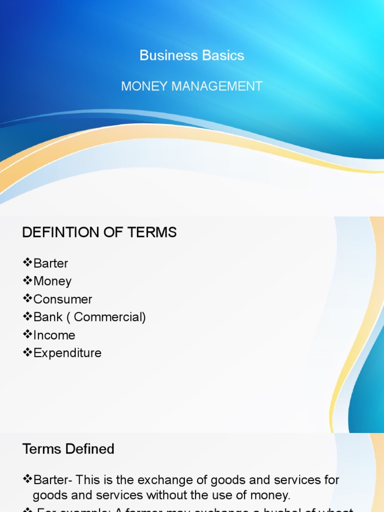 Business Basics: Money Management Guide | PDF | Business | Finance ...
