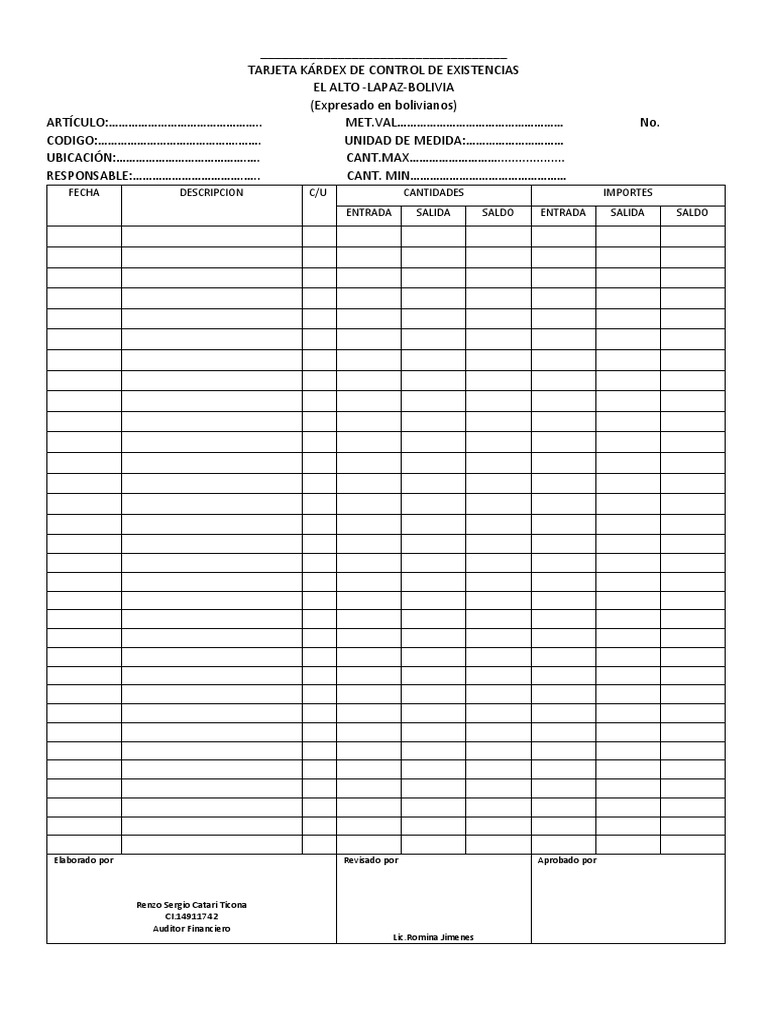 Kardex 2 | PDF