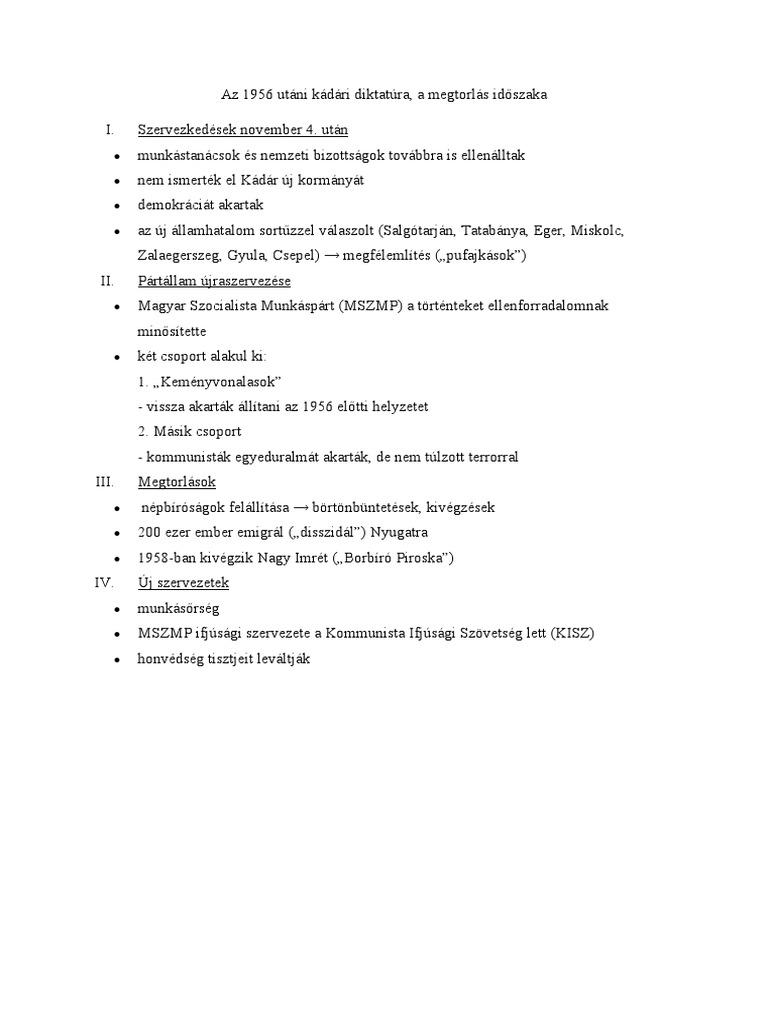 Az 1956 Utáni Kádári Diktatúra | PDF