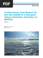 Conformance Test Report For The IEC 61850-9-2 Sampled Values Publisher Interface in REF615