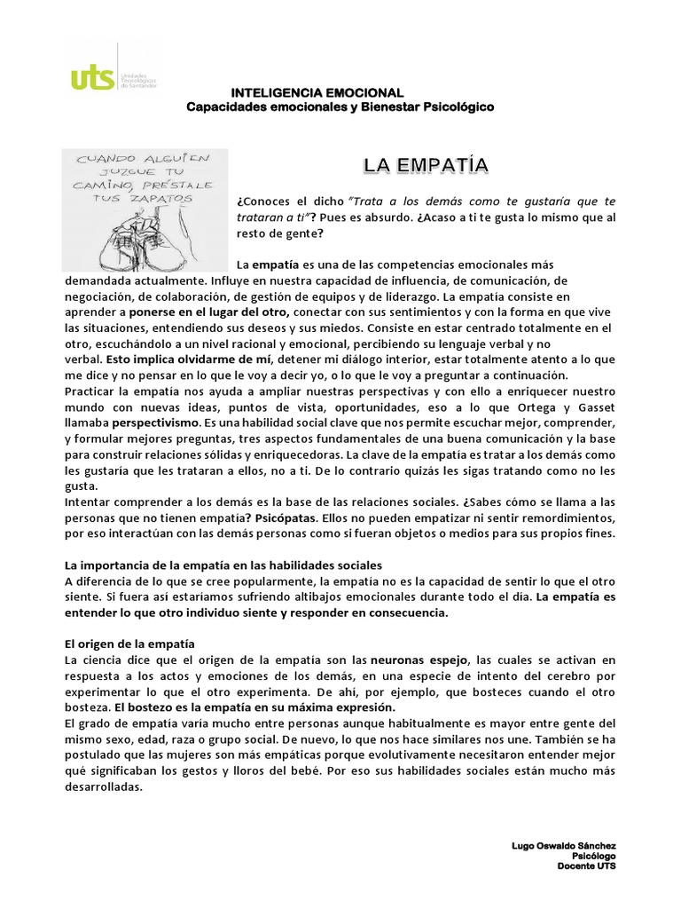 La Empatía | PDF | Empatía | Las emociones