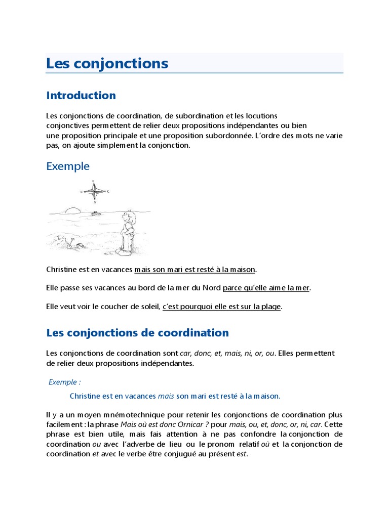 Les Conjonctions De Coordination Exercices Pdf Grammaire - Les Conjonctions | PDF | Clause | Morphologie linguistique