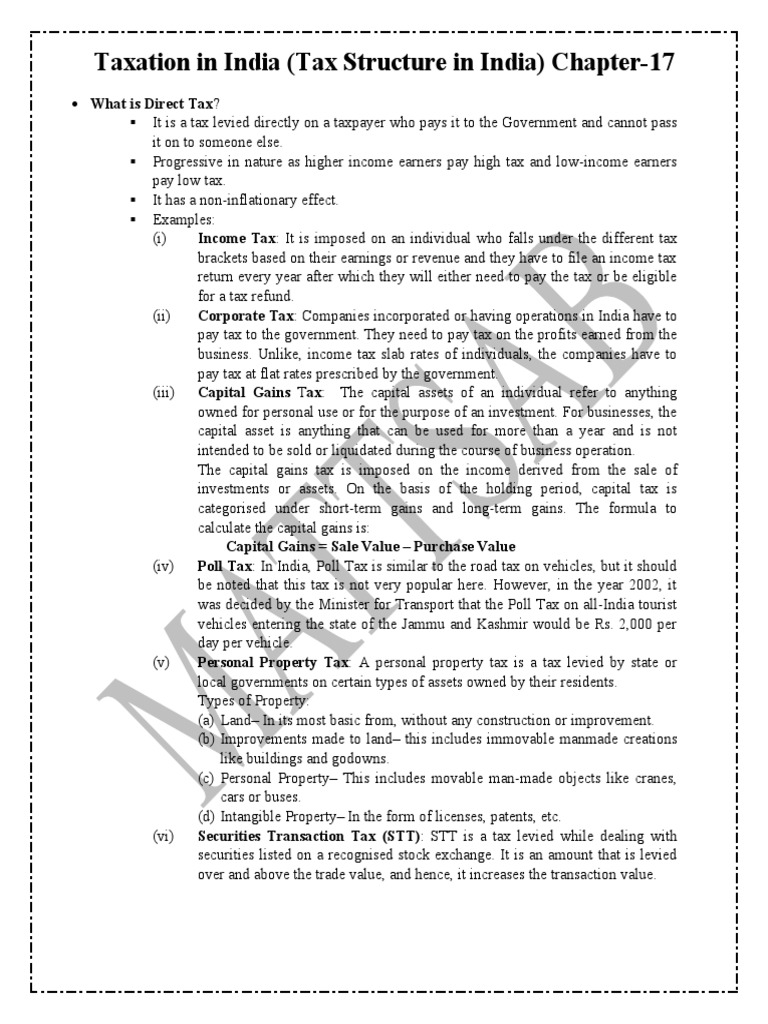 Taxation in India PDF Taxes Value Added Tax