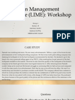 Lessons in Management Excellence (LIME) : Workshop: Group 6 Section - B Manali Sahu Manas Gupta Meenakshi Yadav