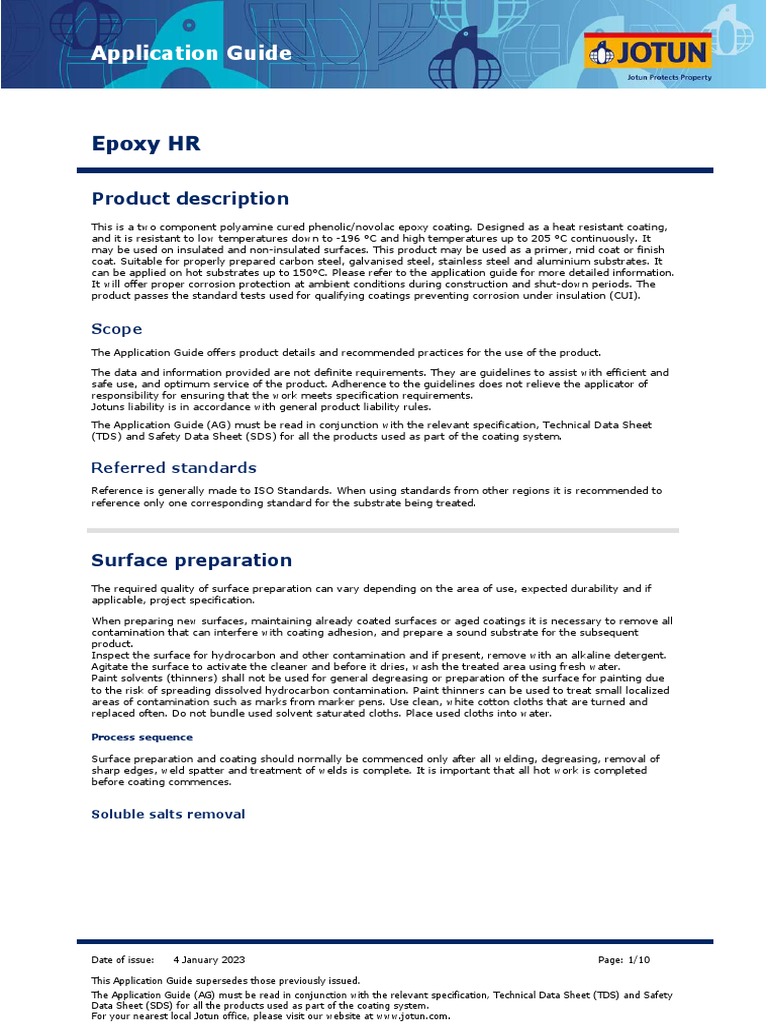 Epoxy HR: Technical Data Sheet Application Guide | PDF