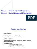 Module: Total Productive Maintenance Element: Overall Equipment Effectiveness