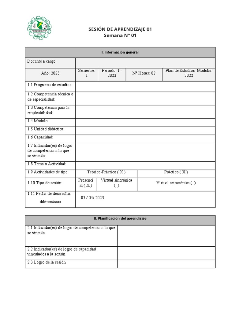 Planificación de Aprendizaje 2023 | PDF | Aprendizaje | Modificación de ...