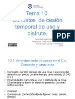 Tema 10. Contratos de Cesión Temporal de Uso y Disfrute