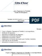 Higiene e Segurança No Trabalho Gestão Da Emergência: Formador: João Pedro Rasquinho Março de 2023