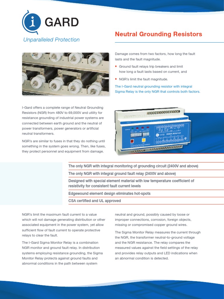 C-450eb NGR Sigma | PDF | Electrical Resistance And Conductance | Relay