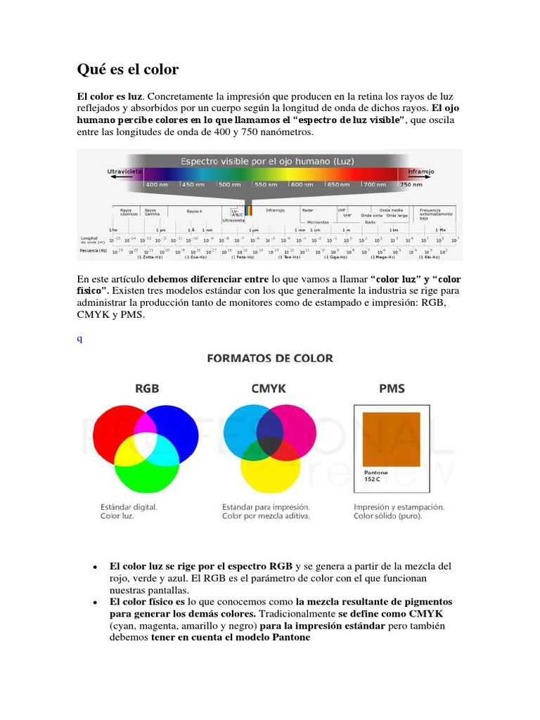 Qué Es El Color | PDF | Color | Cian