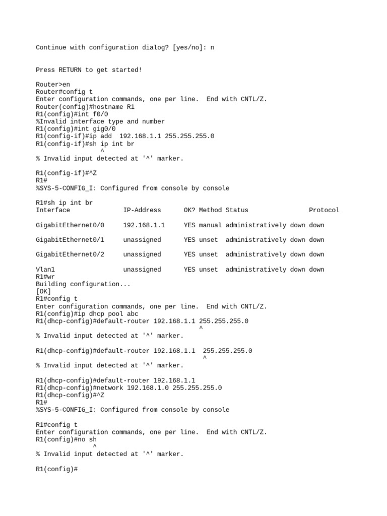 Router Configuration and DHCP Setup Guide | PDF