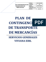 Plan de Contingencias de Transporte de Mercancías: Servicios Generales Viviana Eirl