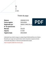 Ticket de Pago: Fecha Hora 03/04/2023 08:41:50