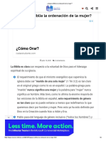 ¿Apoya La Biblia La Ordenación de La Mujer