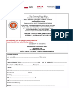 Foreign Student Application Form: Intensive International Curriculum Agreement No
