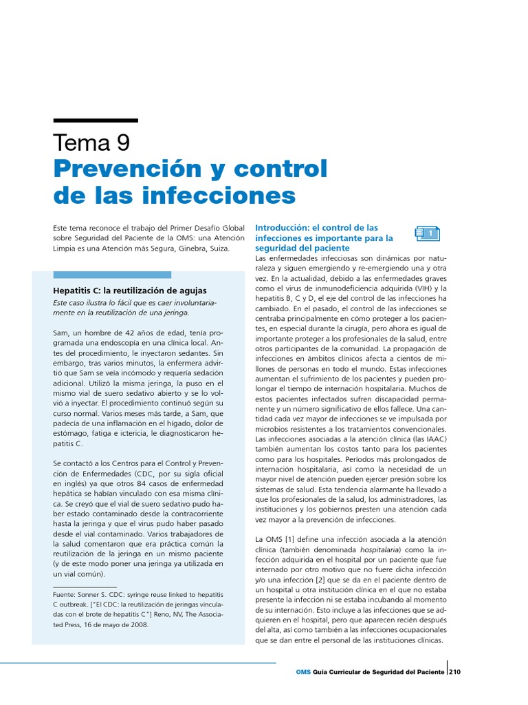 Prevención Y Control De Infecciones Pdf Lavado De Manos Infección